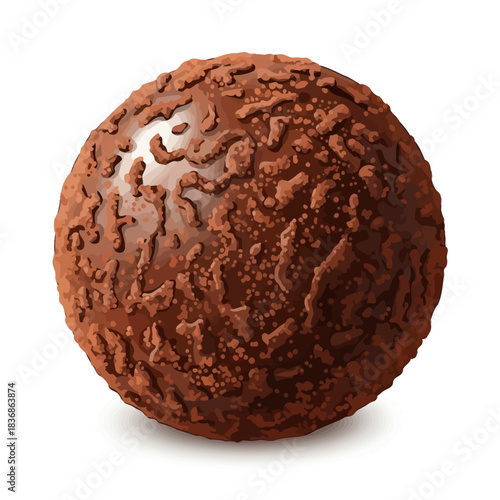 Vector Illustration of a Cocoa Bean in Realistic Style with Brown Natural Colors