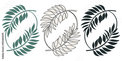 Wallpaper Mural Botanical Leaf Circle Monogram Frame | Cricut & Sublimation Design” Torontodigital.ca