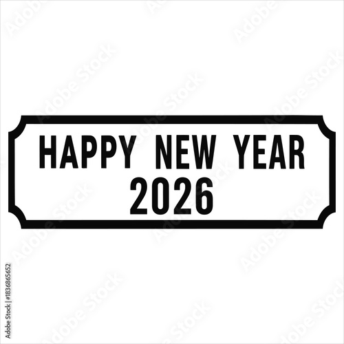 Vector Happy New Year 2026 Greeting