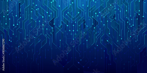 Abstract blue circuit board background for technology and digital innovations