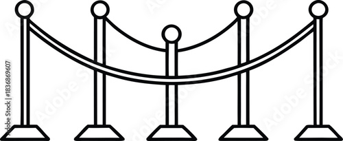 Velvet Rope Barrier Line Icon