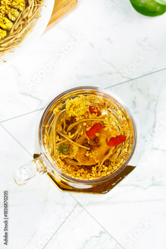 Herbal Tea Composition with Chrysanthemum, Goji Berries and Cassia