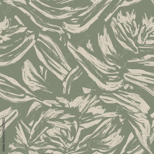 Neutral Colour Abstract Floral Seamless Pattern Design
