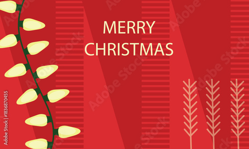 Merry Christmas and Happy New Year greeting card vector illustration, greeting card, party invitation card, website banner, social media banner, marketing material background illustration for holidays