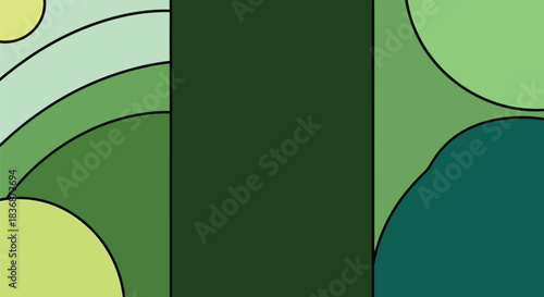 Vibrant green abstract shapes background design