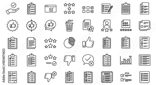 Business icons for feedback and evaluation
