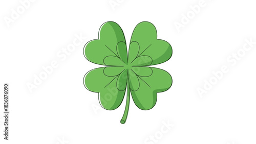 Refreshing cascade of vibrant green shamrock leaves, symbolizing good fortune and natural beauty, gracefully falling against a pristine white background for festive designs