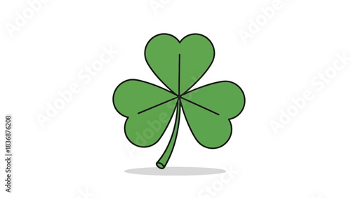 A repeating pattern of bright green four-leaf clovers scattered across a white background, symbolizing luck and spring