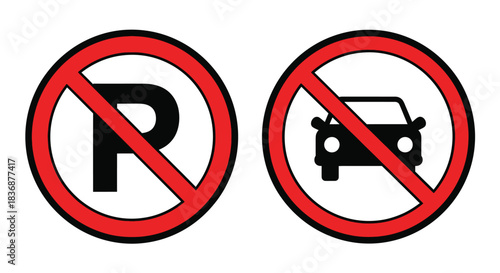 No parking signs indicating restricted vehicle access
