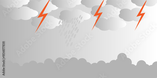 Origami made rainy weather forecast of Water drop on the colorful umbrella and many black umbrella, paper art design and craft style.