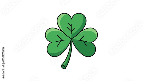 A vibrant green shamrock illustration symbolizing good luck and Irish heritage, perfect for St. Patrick's Day celebrations