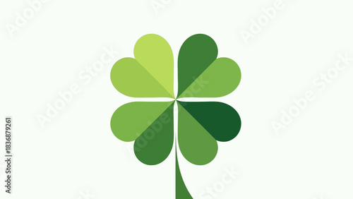 Minimalist four-leaf clover graphic symbolizing good fortune, success, and natural beauty on a clean background, perfect for luck-themed designs and positive conceptual projects