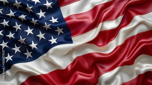 Elegant American Flag with Iconic Stars and Stripes