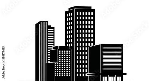 Modern cityscape with sleek skyscrapers