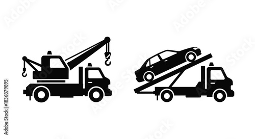 Tow trucks transporting vehicles safely