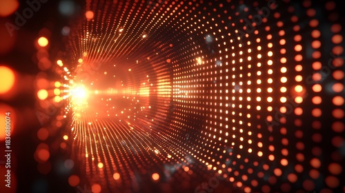 Wallpaper Mural Flowing digital particles in an abstract light pattern Torontodigital.ca