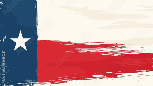 A stylized representation of the Texas flag with a distressed, brushstroke effect on a textured background.