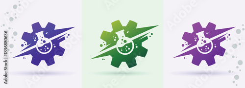 Beaker   Gear Science Technology Logo For Engineering Brand Identity Modern Minimal Creative Business Design