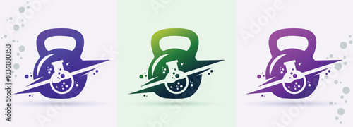 Beaker   Kettlebell Science Fitness Logo For Gym Brand Identity Modern Minimal Creative Power Design
