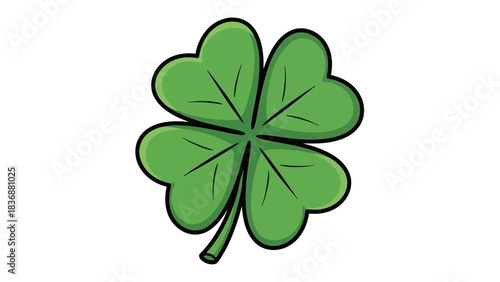 A vibrant illustration of a four-leaf clover, symbolizing luck and good fortune, set against a clean backdrop