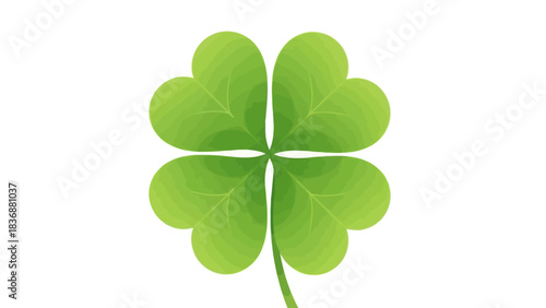 A beautifully rendered illustration of a vibrant green four-leaf clover, universally recognized as a potent symbol of good luck, hope, and unexpected fortune, perfect for celebratory designs