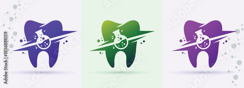 Beaker   Tooth Science Dental Logo For Clinic Brand Identity Modern Minimal Creative Health Design
