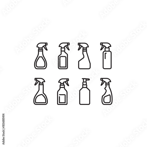 Disinfectant Spray line art promoting safe home cleaning routines