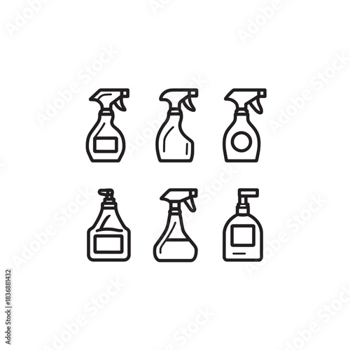 Disinfectant Spray line art promoting safe home cleaning routines