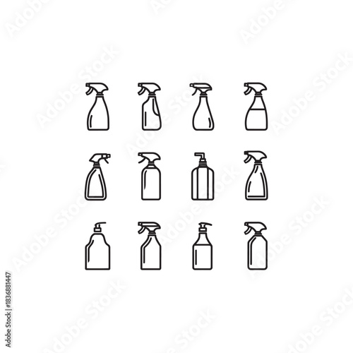 Disinfectant Spray line art promoting safe home cleaning routines