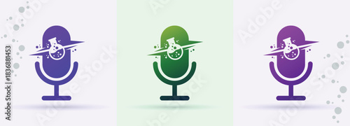 Beaker   Microphone Science Audio Logo For Podcast Brand Identity Modern Minimal Creative Studio Design
