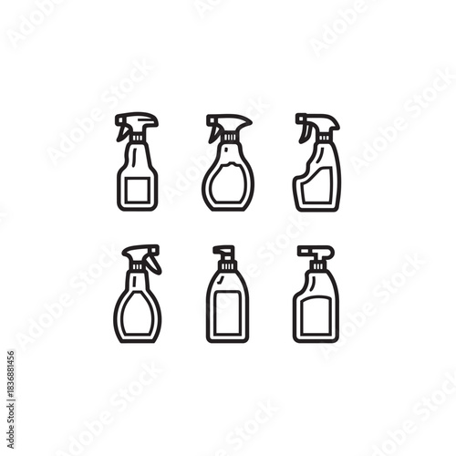 Disinfectant Spray line art promoting safe home cleaning routines