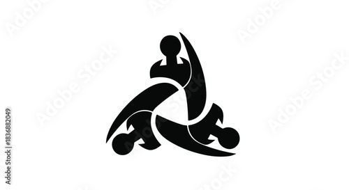 Abstract symbol representing interconnectedness and strength with a tribal influence