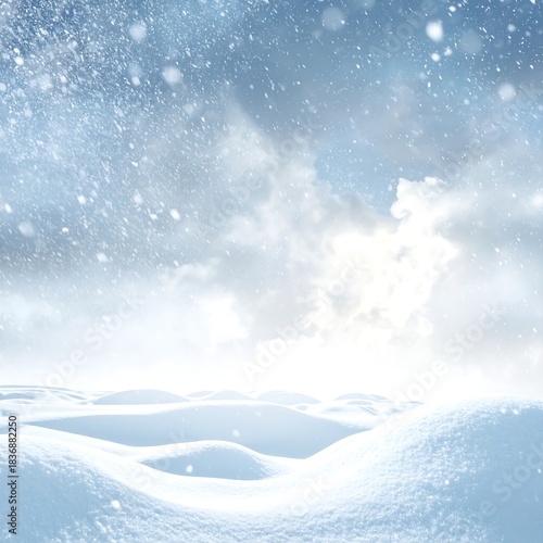 Wallpaper Mural Snow-covered landscape with gentle rolling hills and heavy snowfall Torontodigital.ca