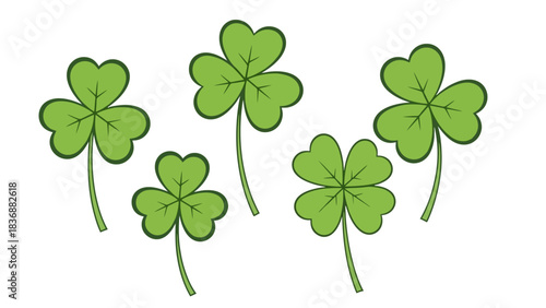 A collection of lush green shamrock clovers, symbols of good fortune and Irish heritage, presented in a charming arrangement