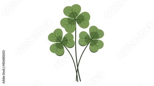 A delightful graphic showcasing a trio of verdant shamrock clovers, commonly associated with Irish tradition and symbols of luck, growth, and natural prosperity