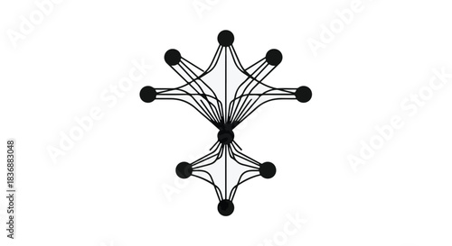 Abstract network of interconnected nodes and lines symbolizing data flow or connections
