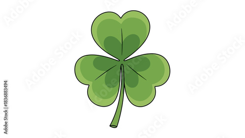 A vibrant green shamrock clover leaf symbolizing good luck and Irish heritage, perfect for St. Patrick's Day celebrations