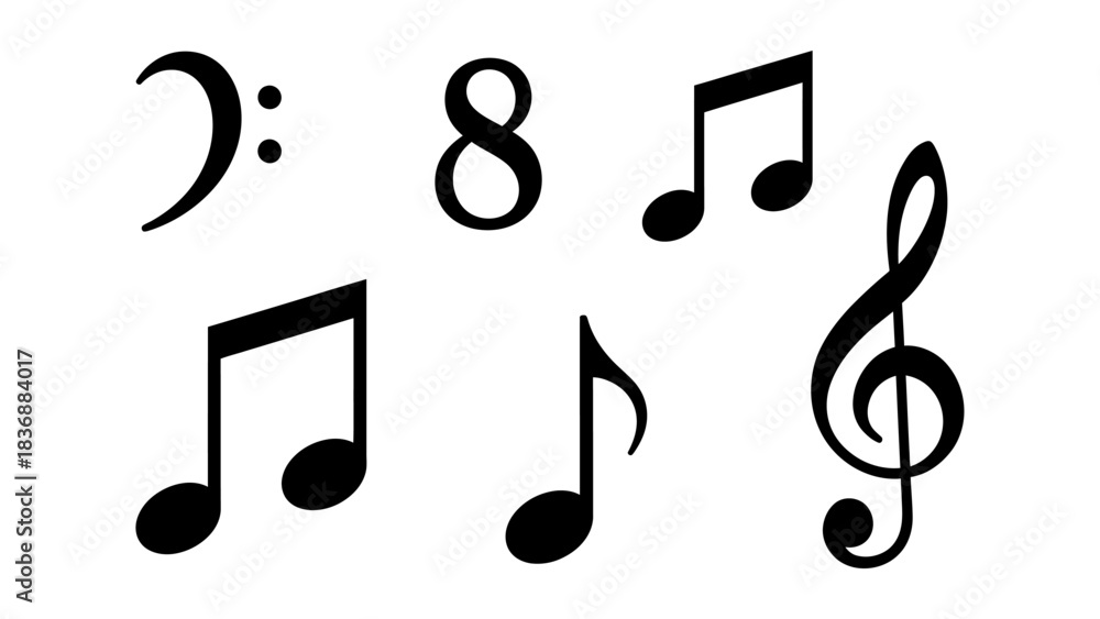 Fototapeta premium Music notes icon set. Musical key symbols. Music notes symbol vector illustration eps 10