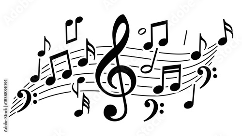 Music notes icon set. Musical key symbols. Music notes symbol vector  eps 10