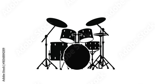 Dynamic drum set illustration for energetic musical performance