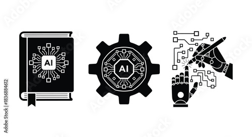 AI technology symbols for innovation and automation
