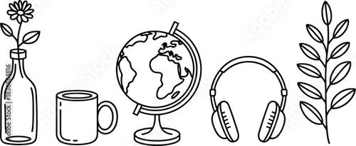 Diverse Black Silhouette Vector Collection of Trees: Featuring Deciduous Types, Bare Winter Branches, and Various Coniferous Pine Trees for Landscape and Architectural Design.