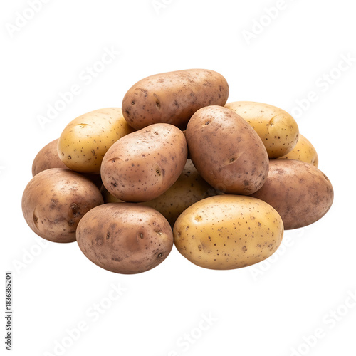 potatoes on a white background