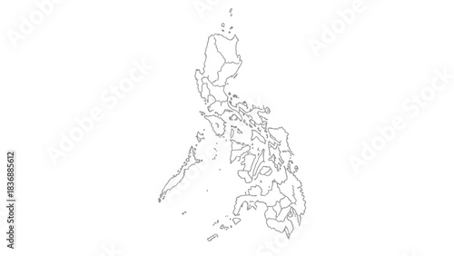 Philippines map outline geography country Southeast Asia country.