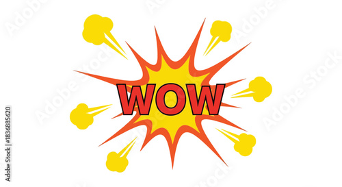 Vibrant comic book style WOW explosion graphic element