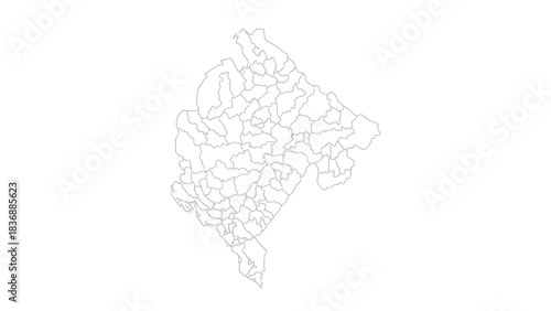 Serbia administrative map outline white background country.