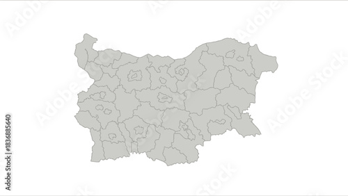 Bulgaria map with regions country.