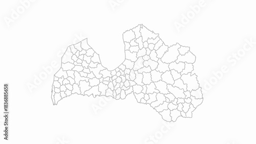 Latvia map with regions districts administrative divisions country.