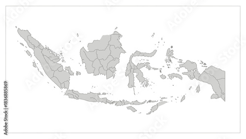 Detailed political map of Indonesia showing its provinces and administrative divisions.