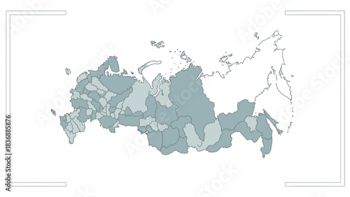 Map of Russia showing its federal subjects and administrative divisions.